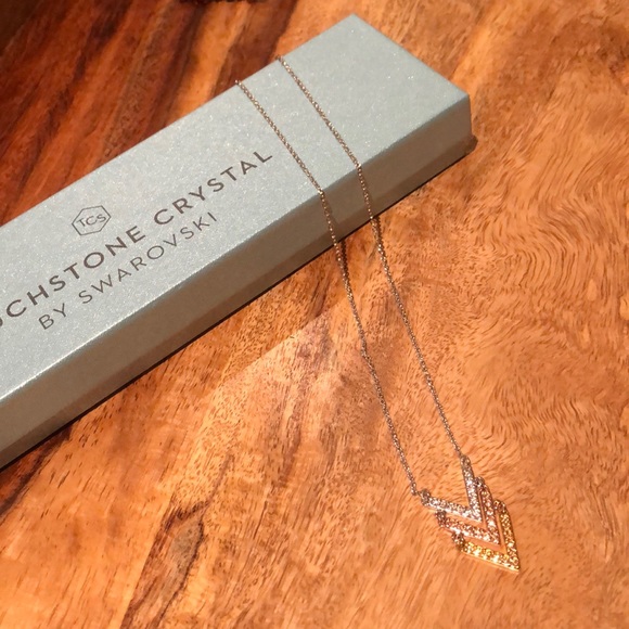 Touchstone Crystal Triple V Necklace - Picture 2 of 3